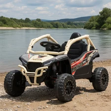 Детский электромобиль багги JS 330 EBLR-13 (24V) бежевый, Kawasaki, 4 мотора